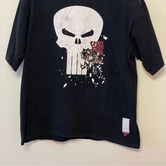 Y2K Vintage Ecko Unltd. L black white short sleeve t-shirt The Punisher Marvel - Picture 3 of 7